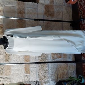 2 pc Evening dress satin gown w/ opaque full length wrap